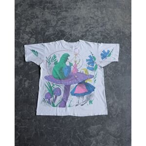 Vintage Alice in Wonderland Smoking AOP GRAIL TEE SHIRT